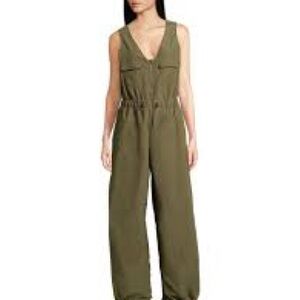 Olive Green Sleeveless Jumpsuit